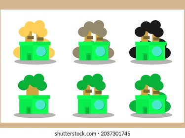 Green house with two tree
