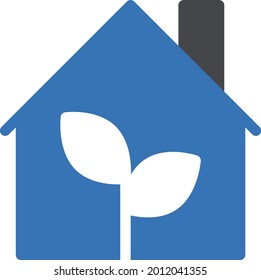 icono de color de glifo vectorial de casa verde