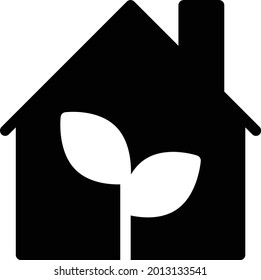 grünes Haus, Vektorsymbol