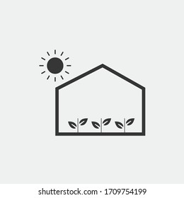 green house vector icon ecology