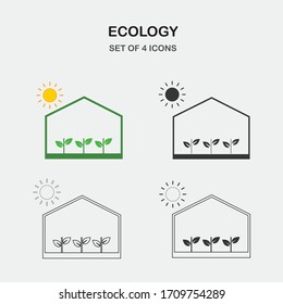 green house vector icon ecology