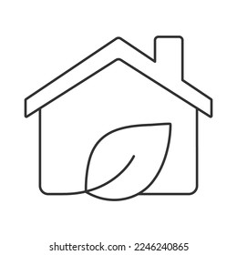 Green house vector icon. Line sign for mobile concept and web design. Symbol, logo illustration. Vector graphics