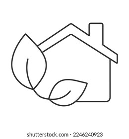 Green house vector icon. Line sign for mobile concept and web design. Symbol, logo illustration. Vector graphics