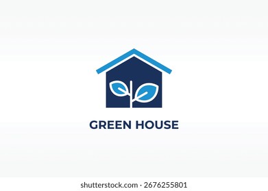 Ilustración aislada del Vector, del icono o de la muestra del logotipo de GREEN HOUSE
