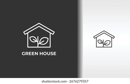 Ilustración De Símbolo Aislado De Vector, Icono O Logotipo De La Casa Verde