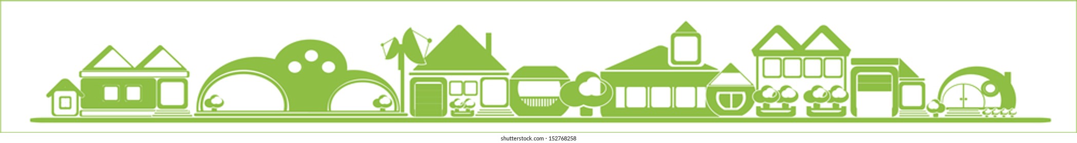 Green house vector Icons