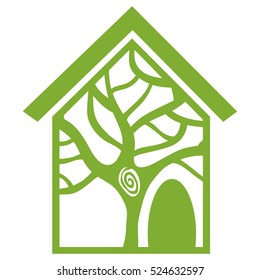 Green house. Vector illustration.