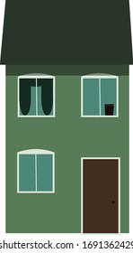 Ilustración vectorial "Casa verde" para el paisaje arquitectónico