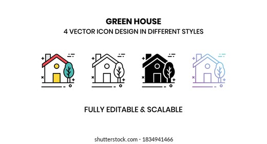 Green House Vector illustration icons in different style