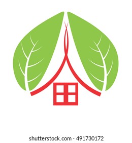 green house vector logo
