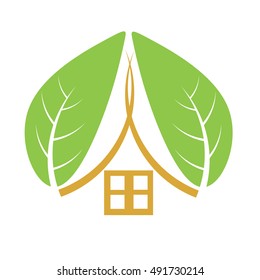 green house vector logo