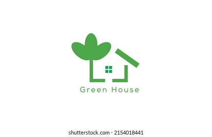 Green house vector logo design