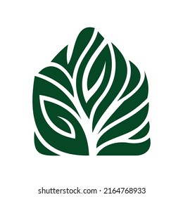 Green House Vector Logo Design Template