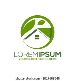 green house vector logo illustration, perfect, good for mascot, nature logo buildings, flat color style with and green.