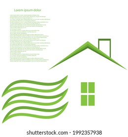 green house vector logo illustration perfect good for nature logo buildings flat color style with and green.