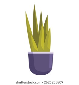 Planta de casa verde crescendo em um pote com folhas longas, perfeito para decoração de casa
