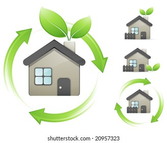 Concepto de casas verdes