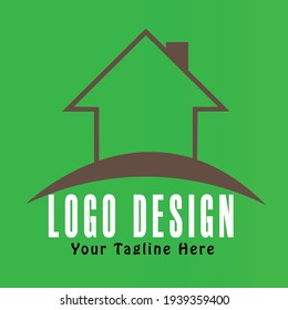Green housing logo with green background