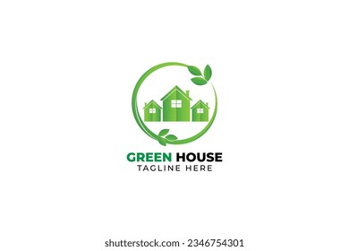 green housing logo design illustration