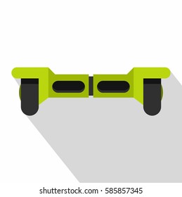 Green hoverboard icon. Flat illustration of hoverboard vector icon for web isolated on white background