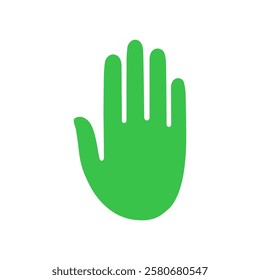 Green human hand icon. Vector illustration.