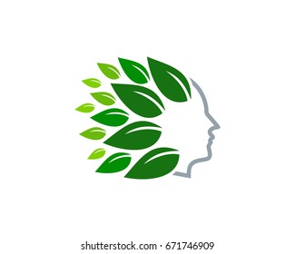 Green Human Icon Logo Design Element