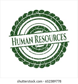 Green Human Resources rubber grunge stamp