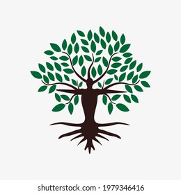 Green Human Tree Roots Vector Illustration Stock Vector (Royalty Free ...