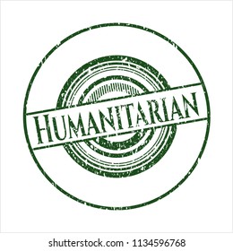 Green Humanitarian rubber stamp