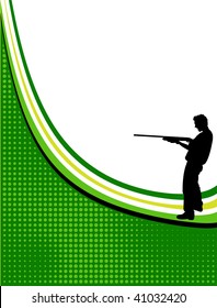 green hunter frame, vector illustration