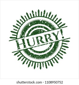  Green Hurry! with rubber seal texture