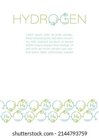 Green hydrogen brochure, leaflet, flyer template. Future ecological power plant identity concept. Renewable energy with lower emissions. Editable vector illustration isolated on a white background.