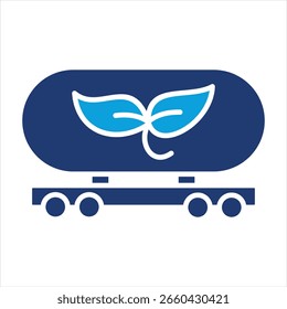 Ilustración vectorial de icono azul plana de hidrógeno verde