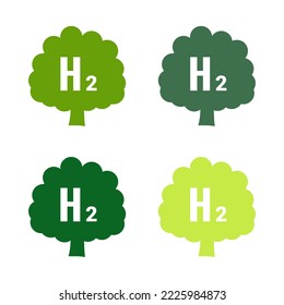 Green hydrogen icon for sustainable energy.