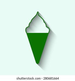 Green ice cream icon 