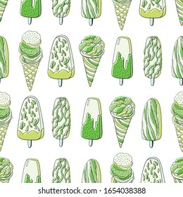 Diseño transparente de crema de helado verde