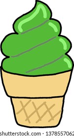 Green Ice Cream Vector
