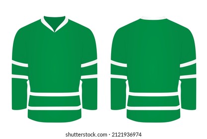 Green ice hockey shirt. vector illustration