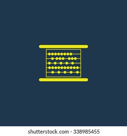 Green icon of Abacus on dark blue background. Eps.10