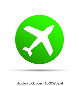 Green icon with airplane