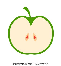green icon of apple on a white background. Vector illustration for your design.