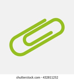 Green icon of Attachment on Light Gray background. Eps-10.