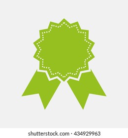Green icon of Badge on Light Gray background. Eps-10.