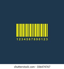Green icon of Barcode on dark blue background. Eps.10