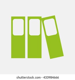 Green icon of Binders on Light Gray background. Eps-10.