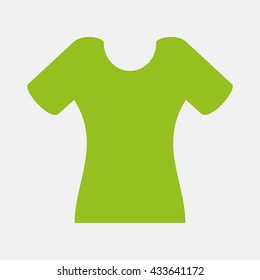 Green icon of Blouse on Light Gray background. Eps-10.