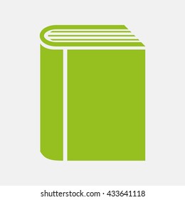 Green icon of Book on Light Gray background. Eps-10.