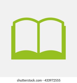 Green icon of Book on Light Gray background. Eps-10.