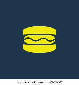 Green icon of Burger on dark blue background. Eps.10