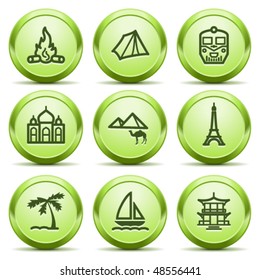 Green icon with button 22